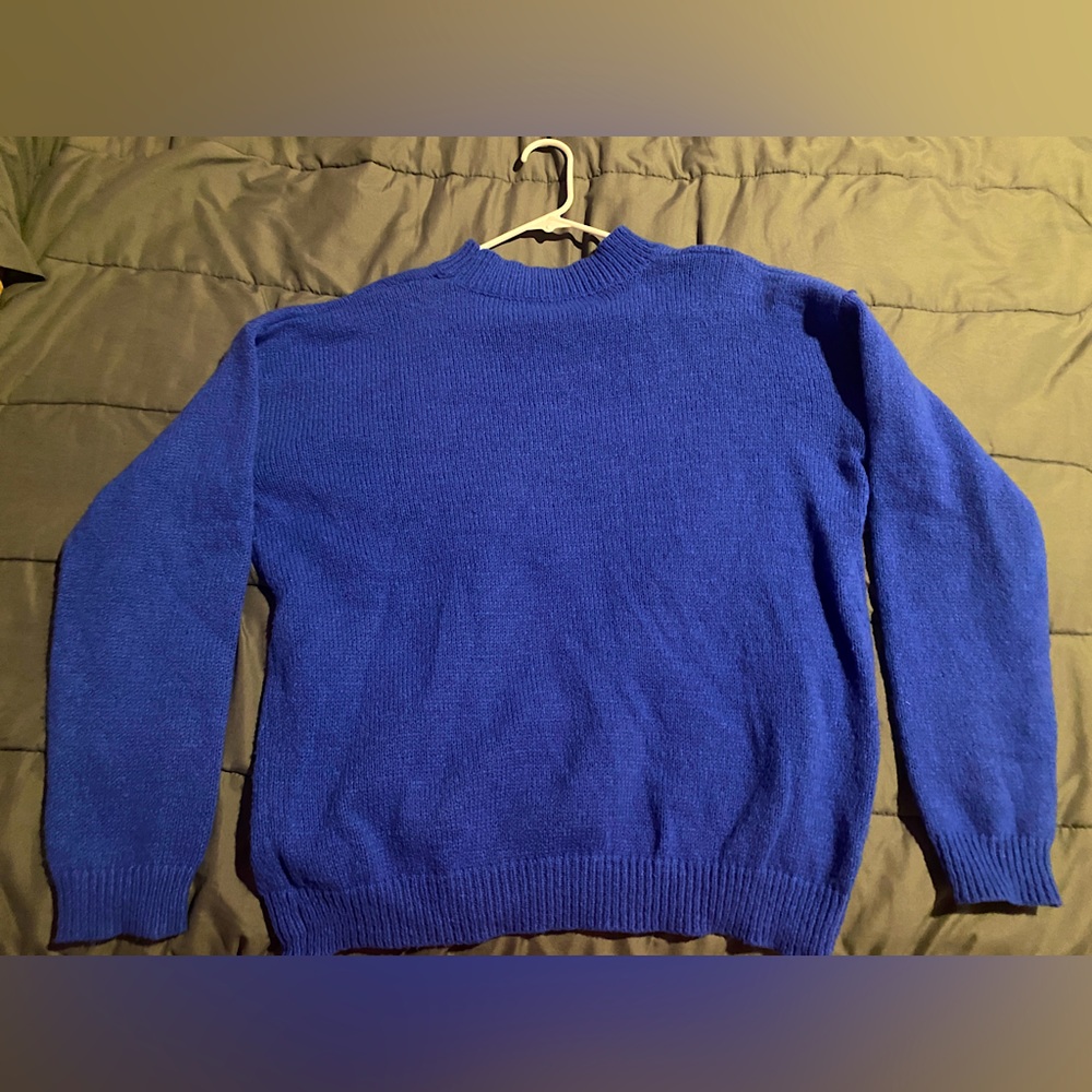 blue oversized sweater